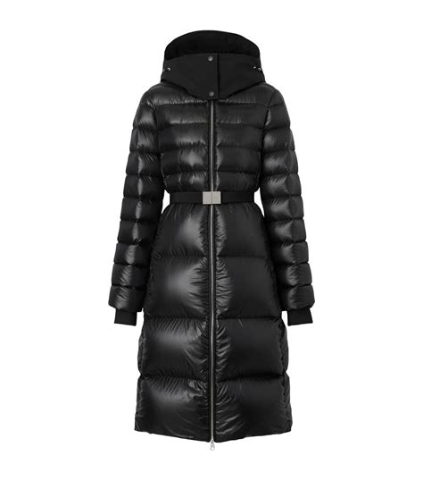 burberry long hooded down puffer coat|burberry burniston belted puffer coat.